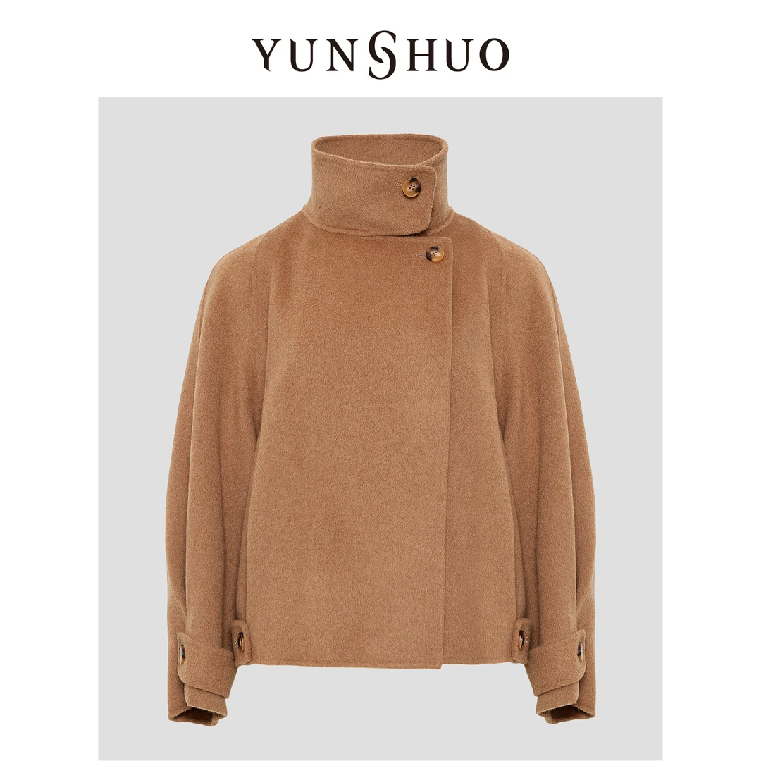 YUNSHUO允硕秋冬新品立领宽松休闲气质百搭简约短款大衣495022