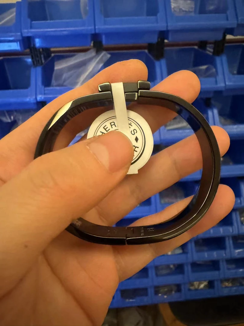 钨合金珐琅手镯 欧美百搭黑色潮流测量时尚H黑武士手镯