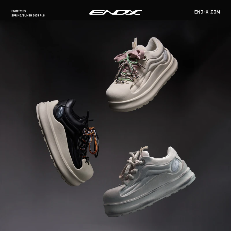 ENDX/25SS 【明星同款】设计师 三色 时尚厚底增高大头鞋休闲鞋子