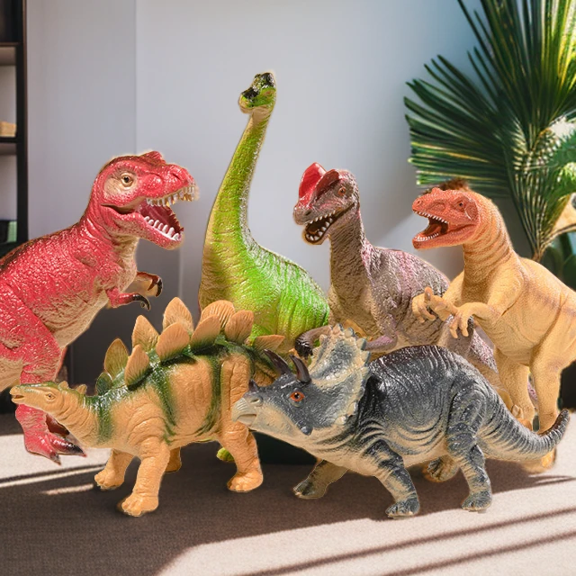 组合软胶恐龙玩具侏罗纪大恐龙霸王龙三角龙男女儿童仿真动物模型