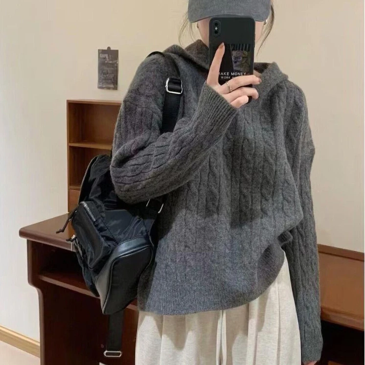 3608气质百搭毛衣针织开衫女新款外搭洋气小个子上衣针织纯色显瘦