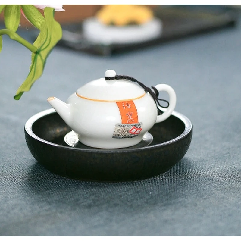 【非遗茶空间】元本道汝窑象牙白釉水扁壶DC-509 中式茶具茶器