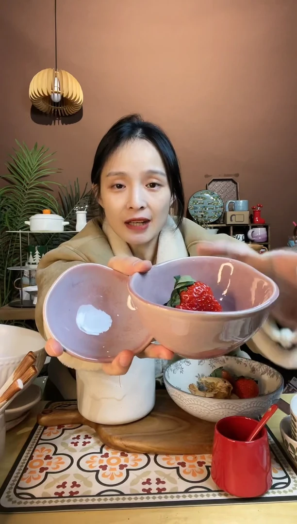 【闪购商品】瓷其他2个装窑变紫色小碗小碟微瑕凑满20发货