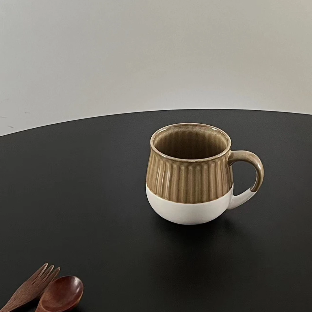 b102 做旧陶瓷牛奶杯窑变大容量水杯 微瑕 凑满20发货