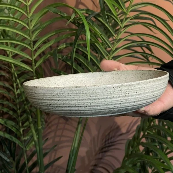 复古8.5寸深盘陶瓷螺纹汤菜盘p60微瑕凑满20发货