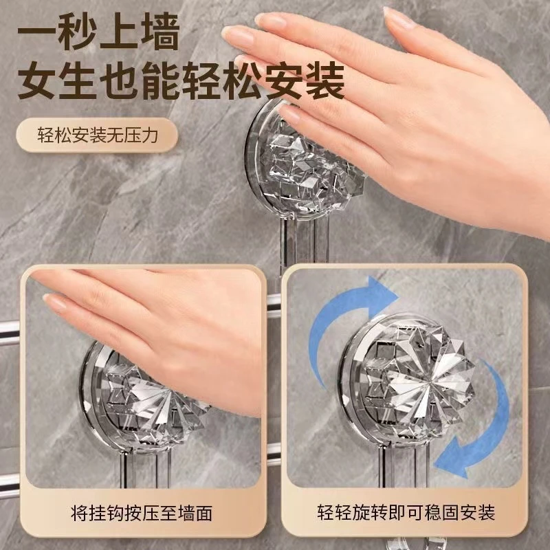 浴巾架免打孔卫生间壁挂式浴室毛巾挂杆置物架洗手间欧美风格坚固