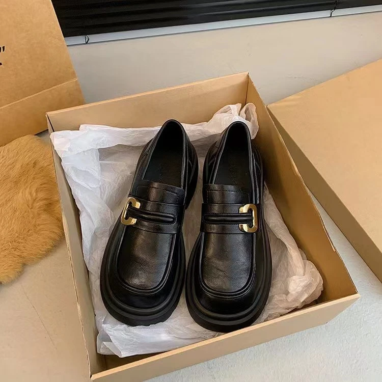 （孤品）E39乐福鞋按主播编码下单百搭厚底乐福鞋时尚真皮软底时尚