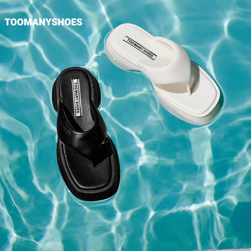Toomanyshoes女鞋时髦嗅觉夹趾潮流时尚百搭小众厚底休闲外穿拖鞋