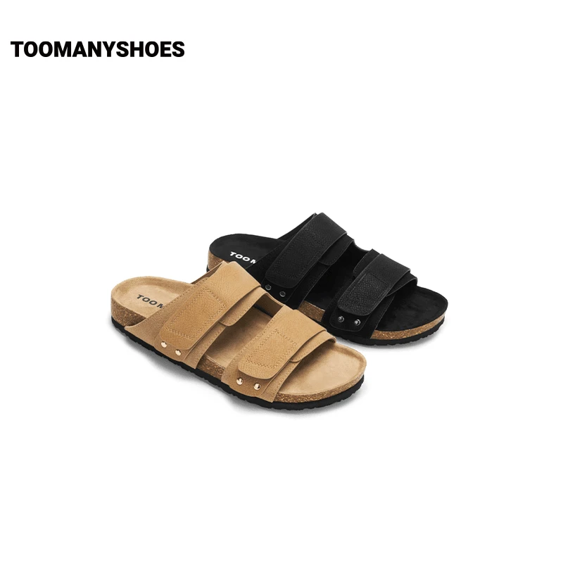 Toomanyshoes女鞋2024新款海边躺平厚底沙滩鞋搭扣一字凉拖鞋外穿