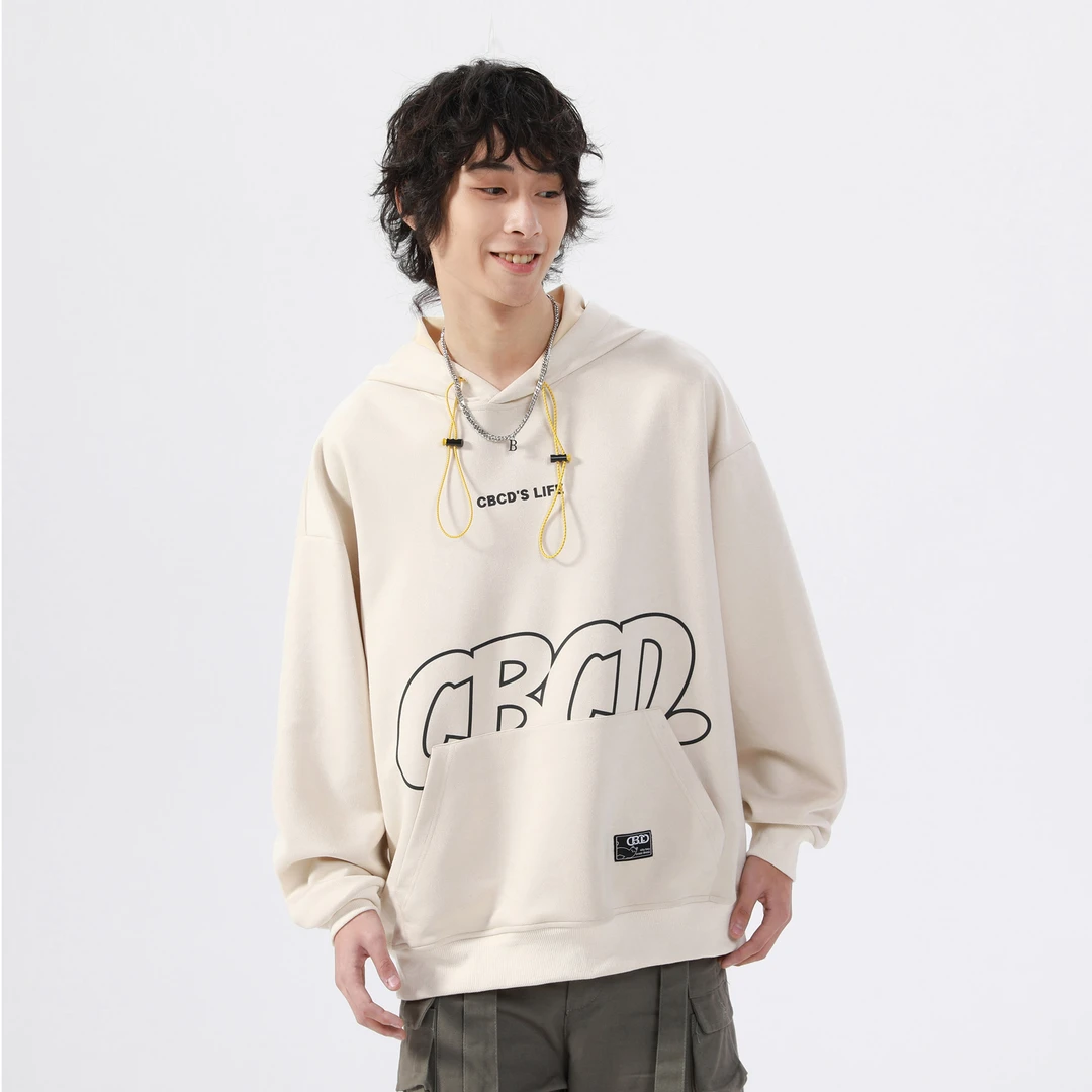 CBCD字母标识趣味卡通印花宽松休闲连帽卫衣CBCD-XY7028