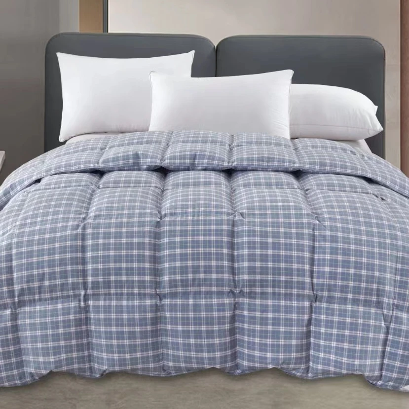 水洗棉双层面料（小蓝格子）蓬松成品尺寸现场加工蓬松成品尺寸现场