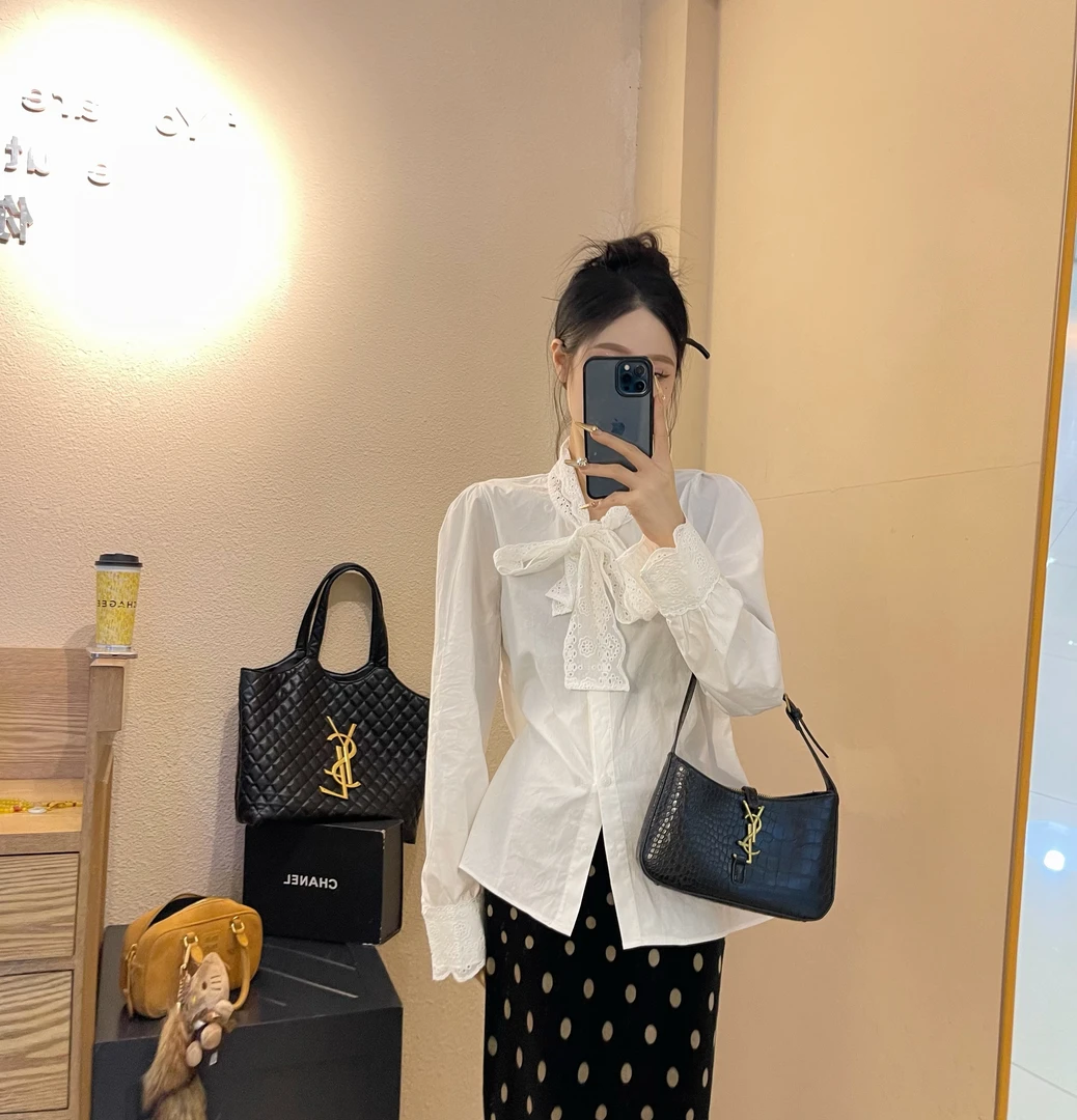 法式复古高级感蕾丝飘带衬衣气质百搭休闲轻奢小众显瘦时尚设计感