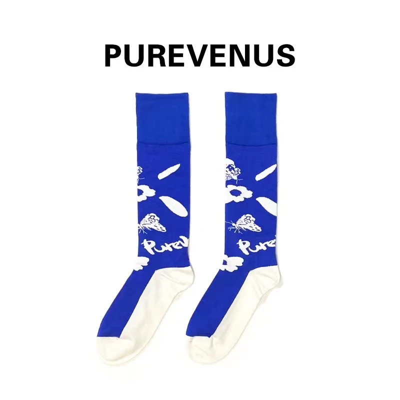 小蝴蝶蓝色棉袜子