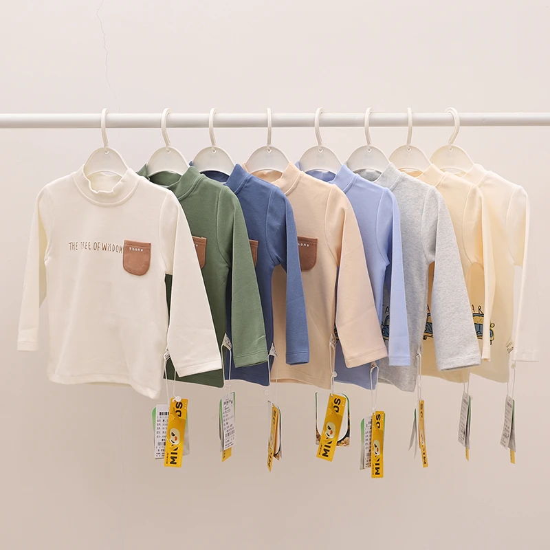 阿米阿奇男童打底衫舒绒棉秋衣加厚长袖t恤秋冬内衣中高领上衣