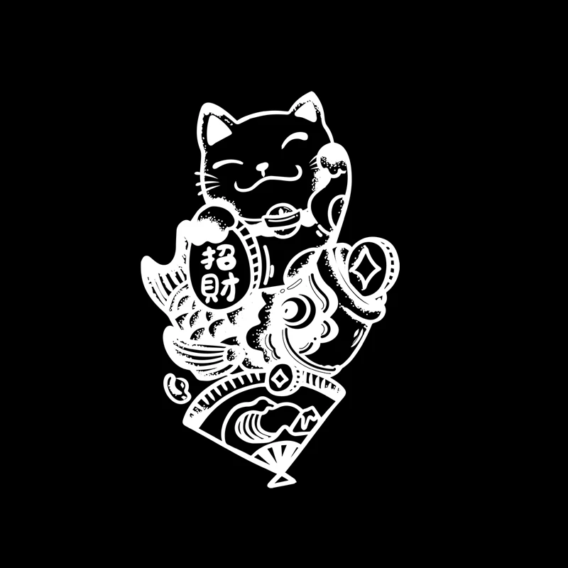招财猫草本纹身贴防水持久防汗不反光果汁半永久手臂仿真贴纸