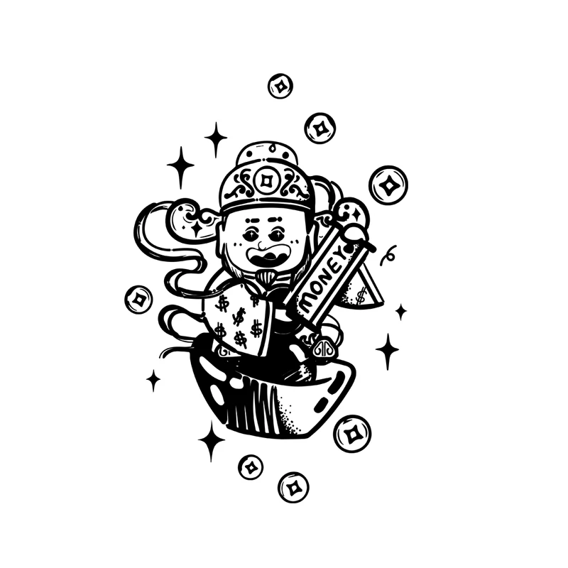 一夜暴富草本纹身贴防水半永久男女持久不反光手臂遮瑕仿真贴纸