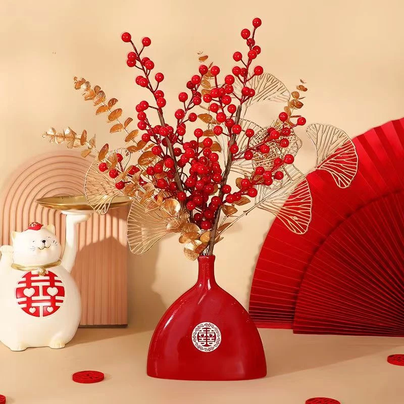 订婚摆件结婚场景布置装饰婚房客厅摆台小物件喜花瓶备婚用品大全