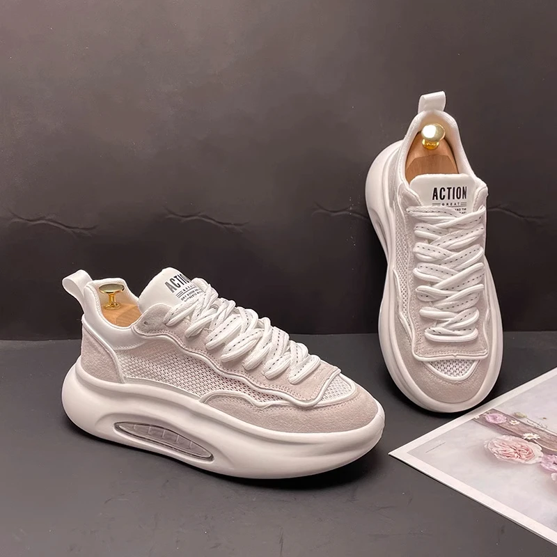 男鞋男士时尚休闲百搭秋季透气潮鞋厚底春网面韩版潮流