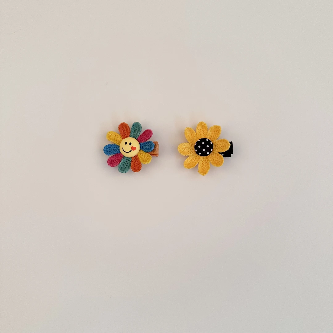 可爱宝宝花朵全包布发夹不伤发婴幼儿胎毛小发卡向日葵宝宝刘海夹