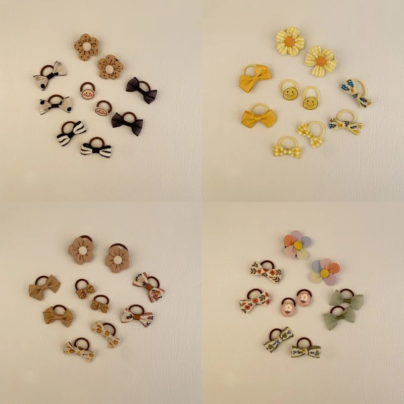 婴幼儿扎发绳彩色蝴蝶结花朵皮筋不伤发宝宝小号拇指圈发量少头绳