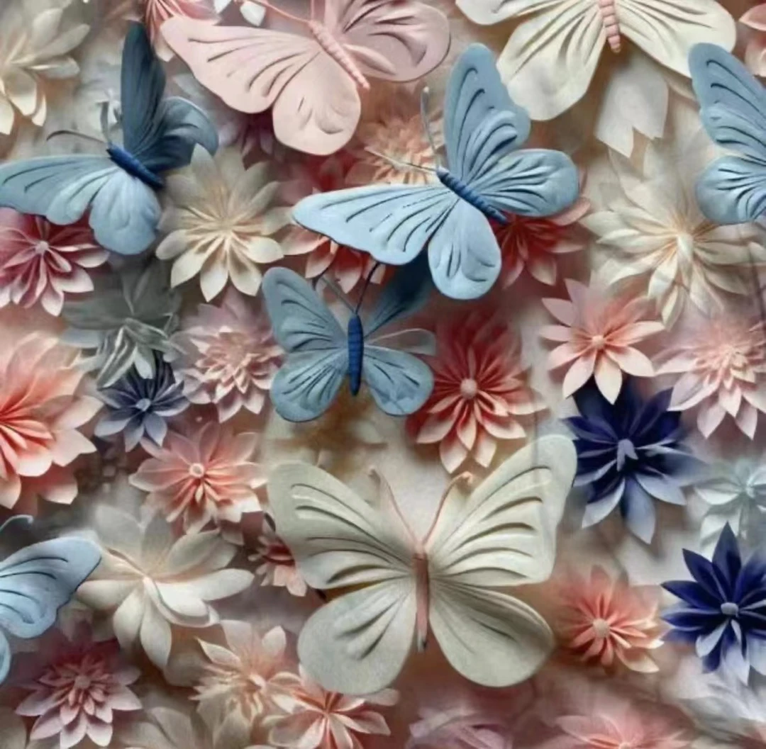 蝶恋花 高支高密 数码绵绸（不加工 幅宽1.6米）