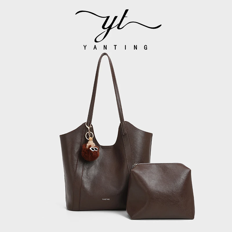 2024秋冬复古高级百搭托特包包2024新款手提单肩大包子母包YT8132