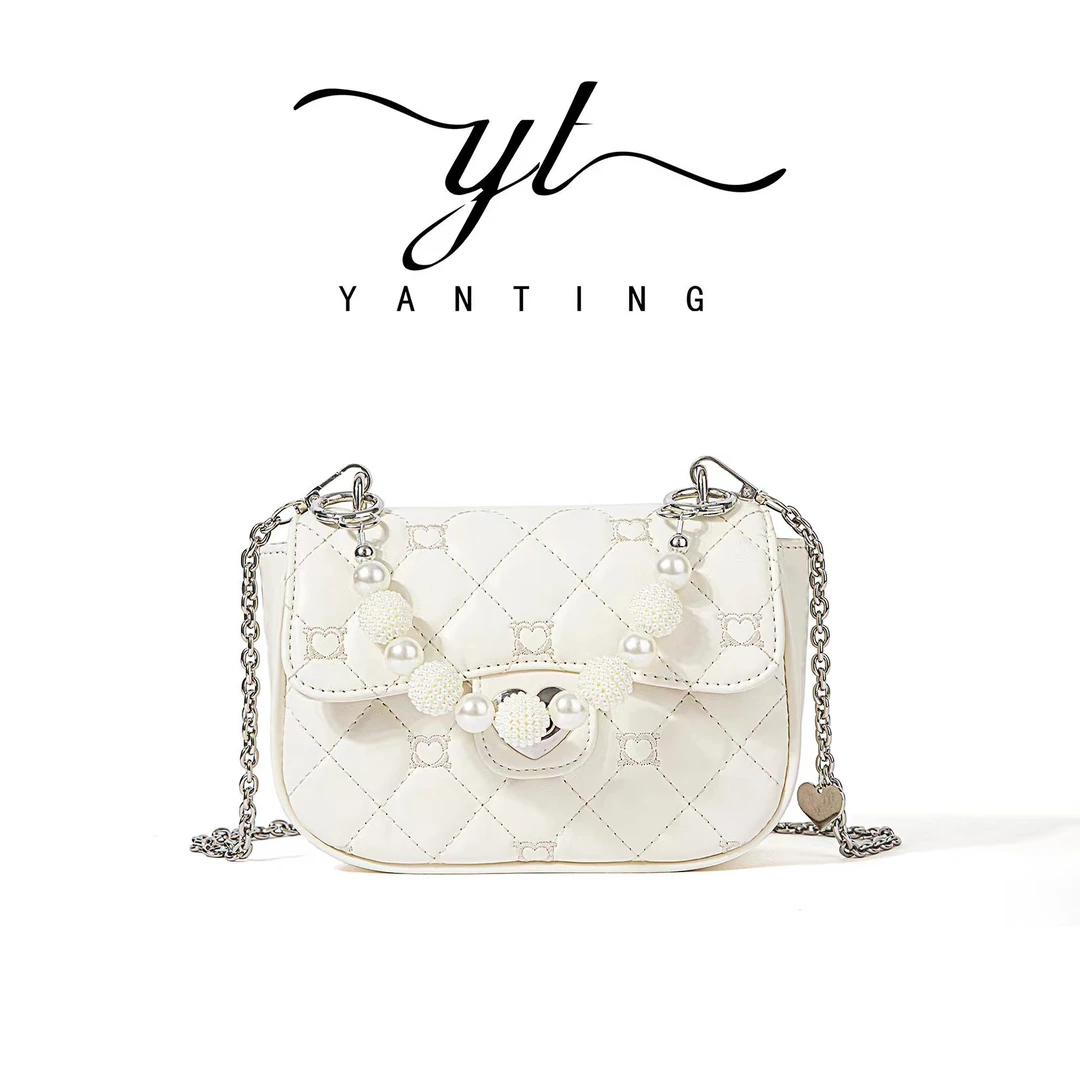 小香风夏季2024新款时尚百搭小众气质女士菱格单肩斜挎包YT8019