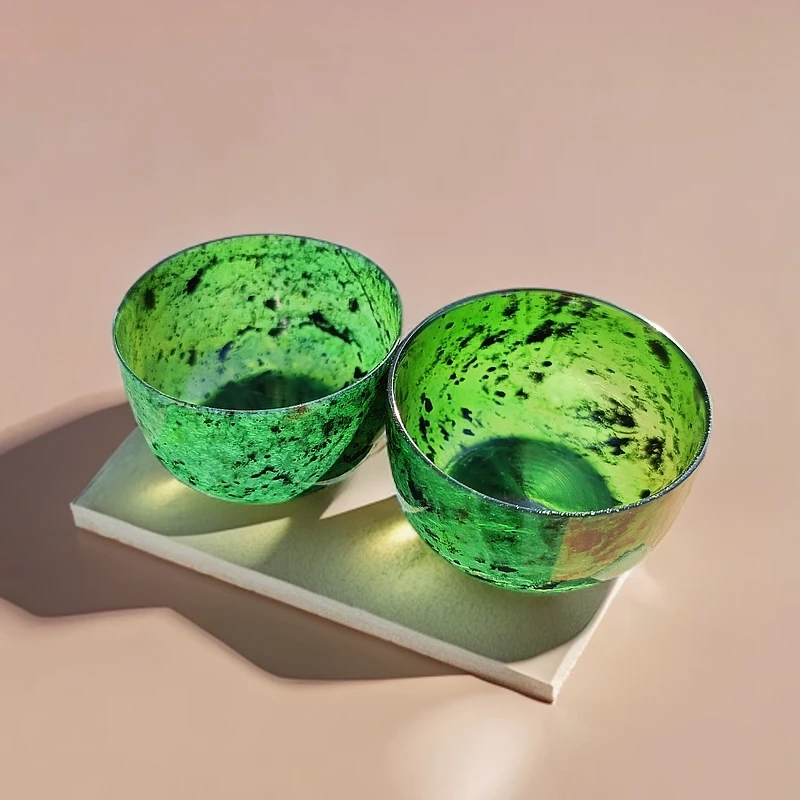 静云轩锤纹夜光杯十六年实体老店酒杯精品玻璃杯创意平碗杯家用