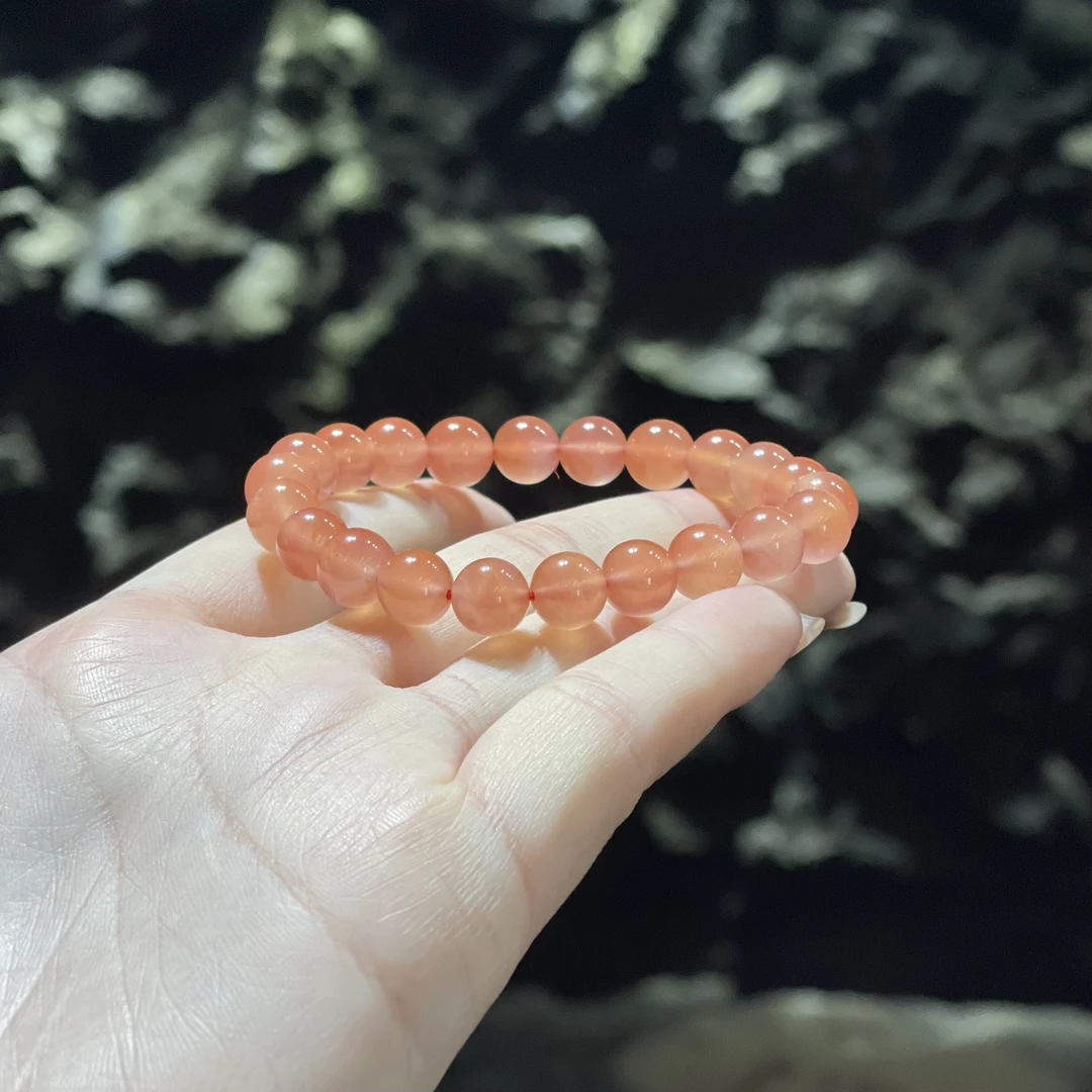 非金属玻璃手链 YS9069 红色NHMN圆珠单圈手链