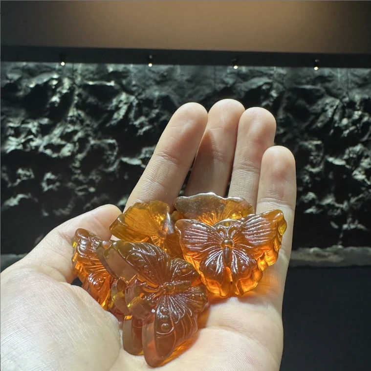 非金属玻璃吊坠 YS8200 棕色HP蝴蝶吊坠