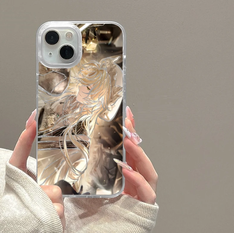 路辰447适用于苹果16华为OPPO一加小米动漫羽纱防摔手机壳卡通