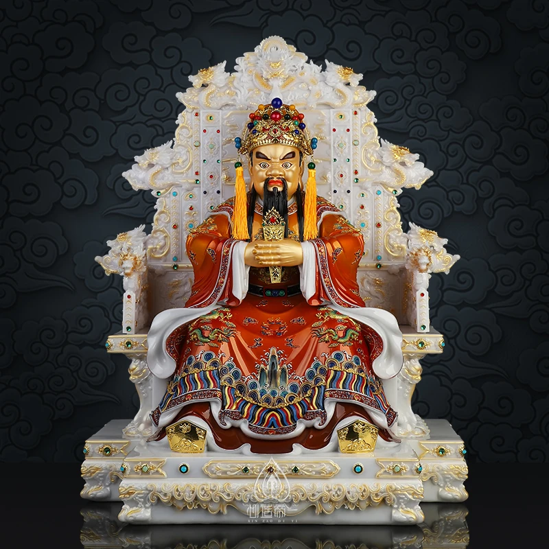 吾空传承广济龙王九龙座椅龙五爷神像汉白玉家用摆件16寸19寸26寸