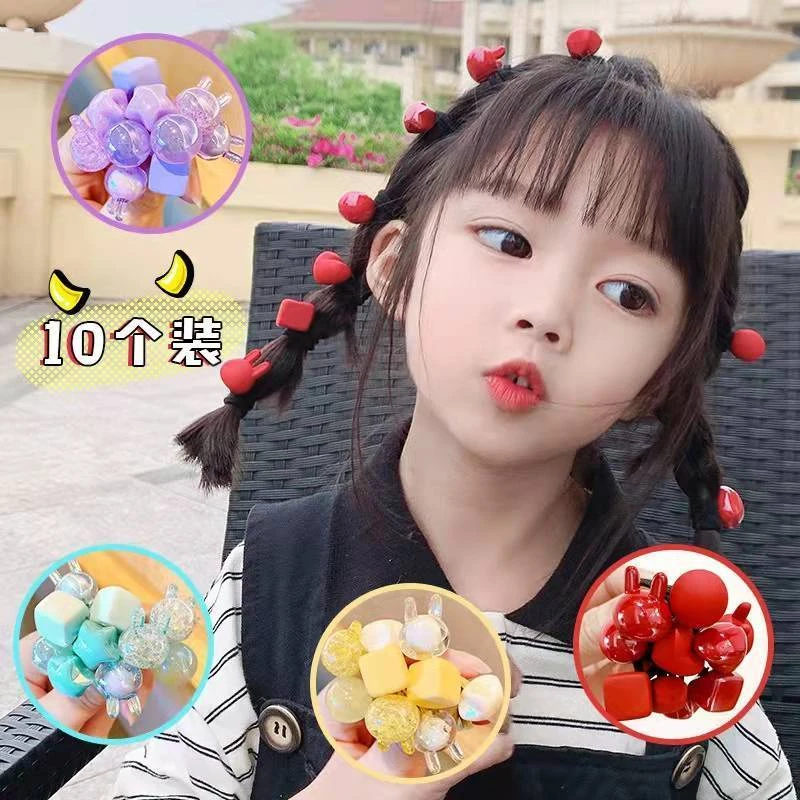 小皮筋儿童扎头发可爱卡通糖果色头绳小清新女孩发圈发饰发夹头饰