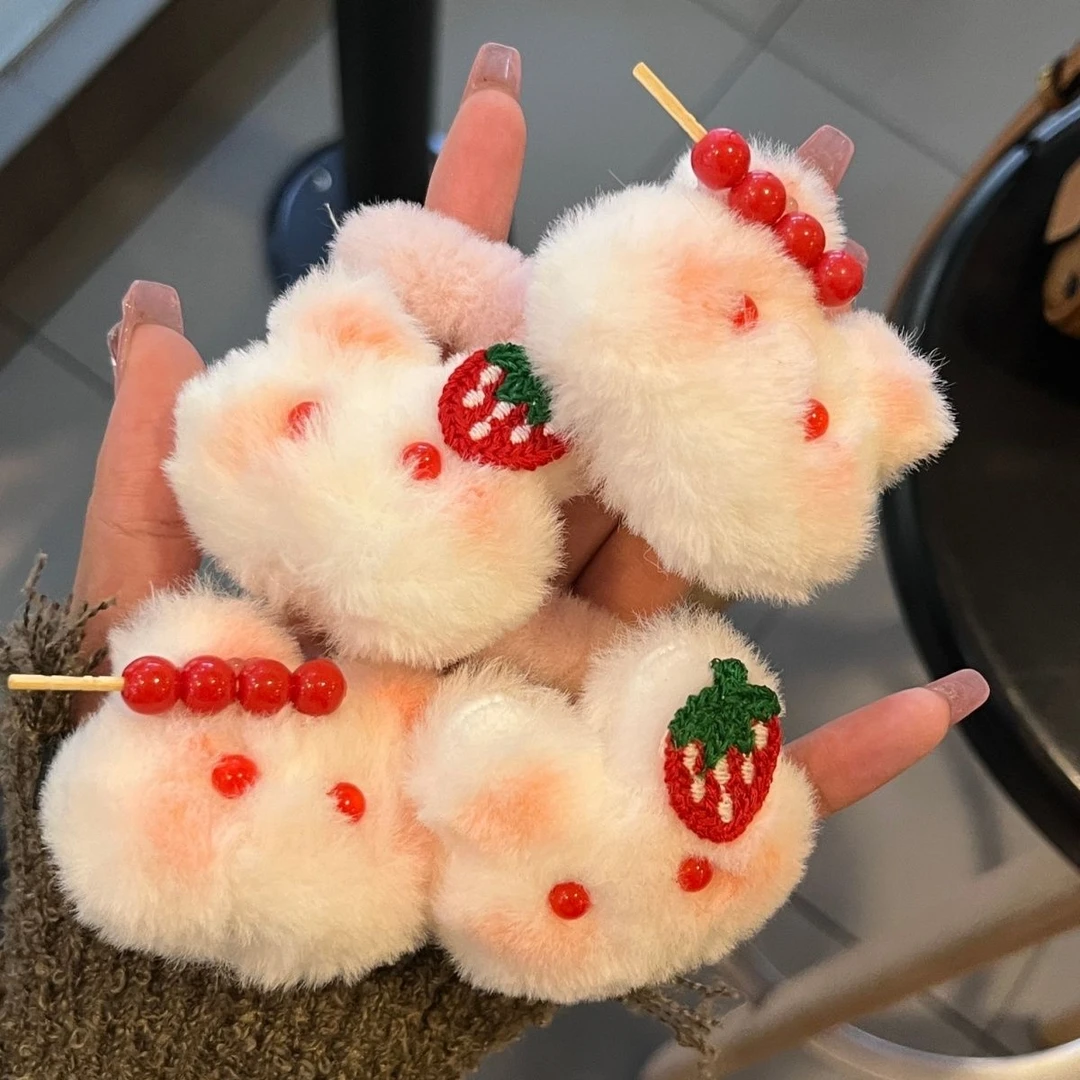 YF软萌冰糖葫芦小兔毛茸茸发圈ins少女可爱腮红兔发绳学生马尾发