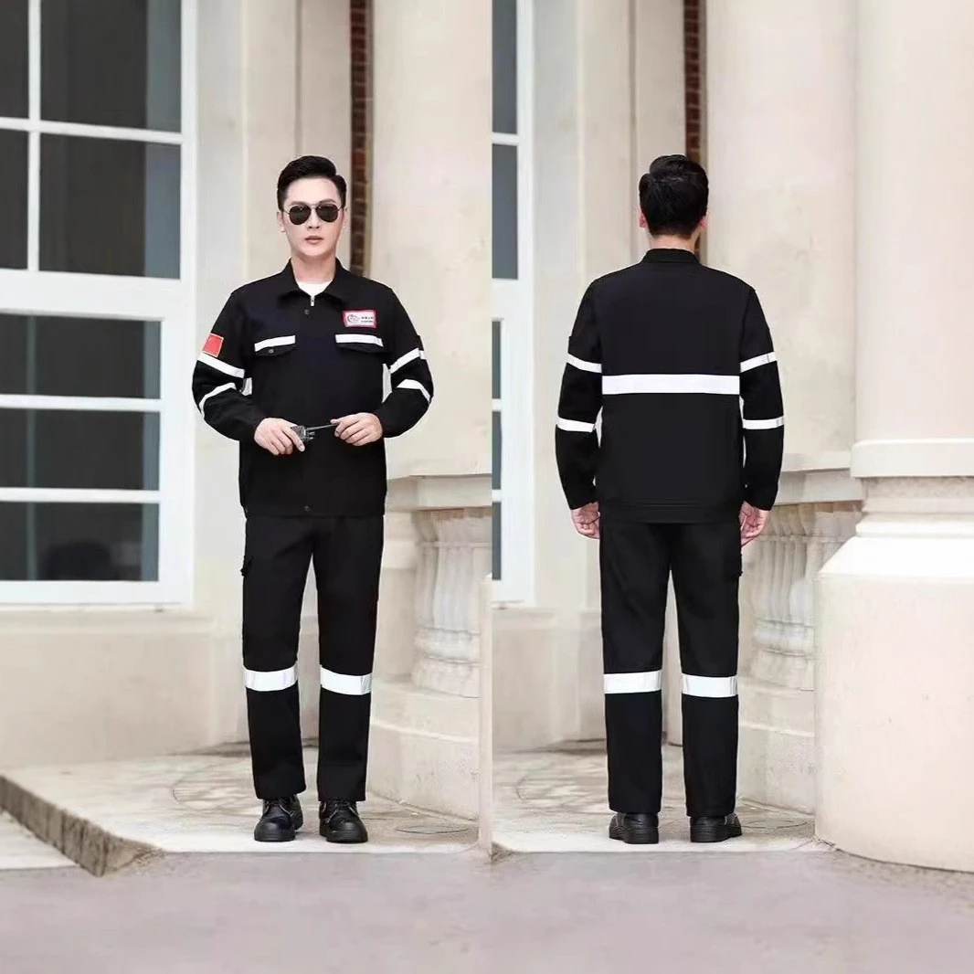 直销春秋款纯棉石油石化海油劳保服高亮反光条套装油田加工工作服