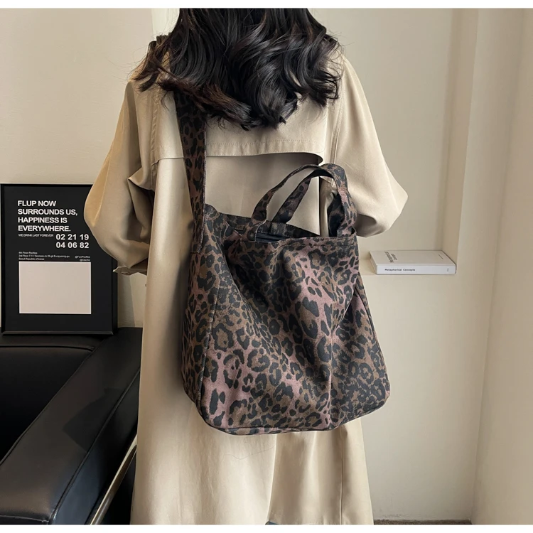 托特包百搭ins单肩肩包网红时尚豹纹简约斑马纹复古休闲小众1789