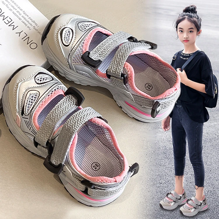 ABC女童凉鞋夏款2025新款镂空单网儿童鞋子软底女孩爆款运动网鞋