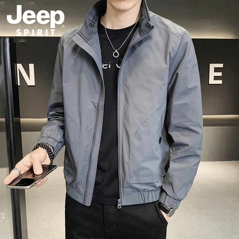 JEEPSPIRIT休闲外套男士春秋季立领上衣服新款韩版潮宽松百搭夹克