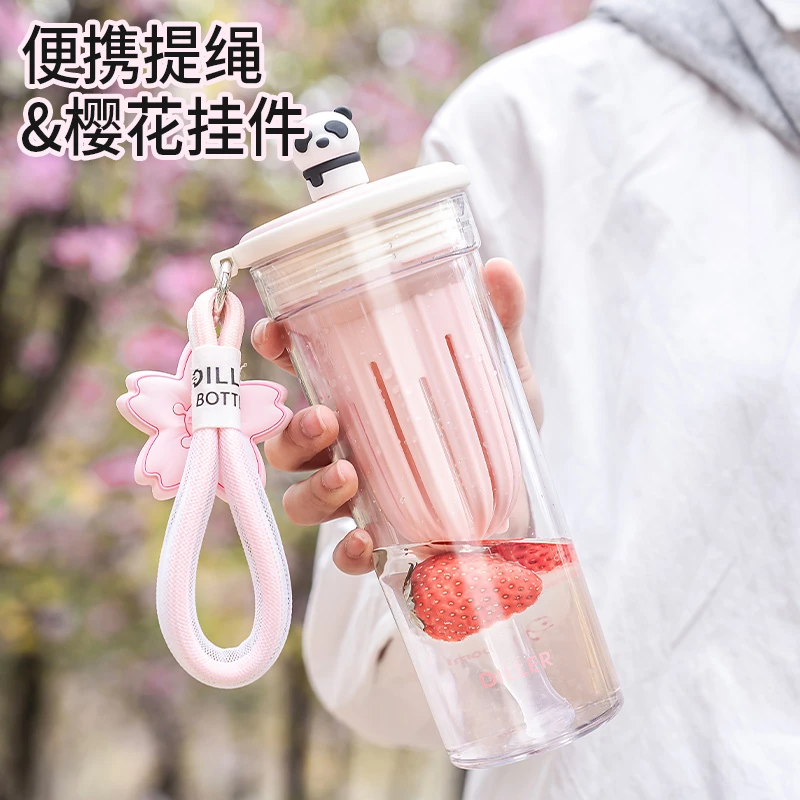 水杯2025新款女生高颜值吸管杯子夏天大容量tritan便携塑料泡茶杯
