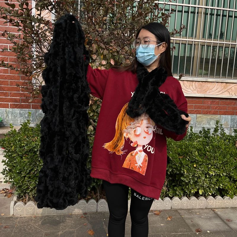福利兔毛编制围脖男女同款轻便保暖獭兔毛围巾