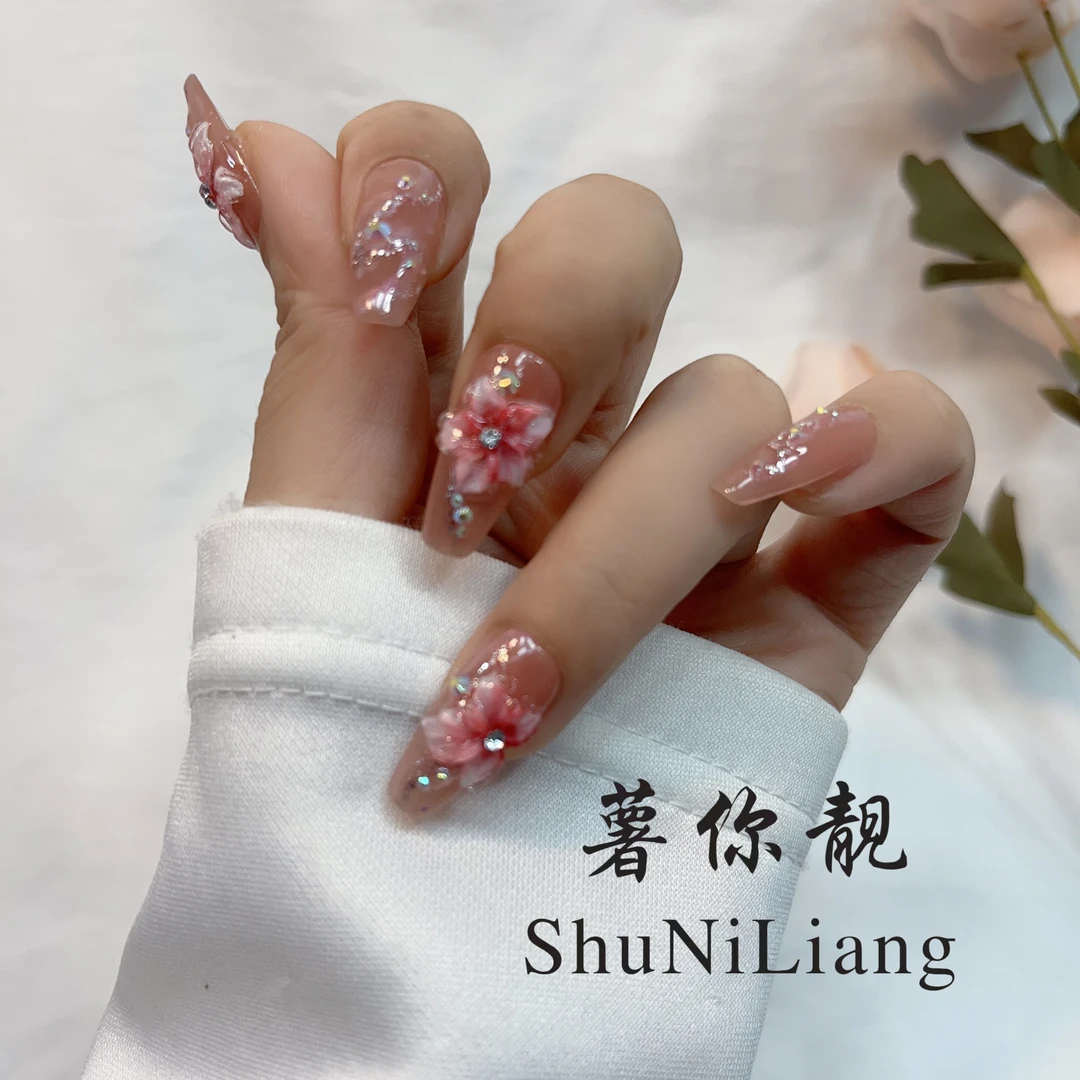 薯你靓【LS087上林赋】  品牌 纯手工雕花穿戴甲配尤莱特裙子太美了