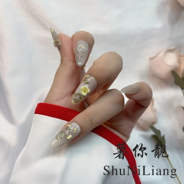 薯你靓【L014静夜思】   品牌 原创设计 纯手工雕花穿戴甲