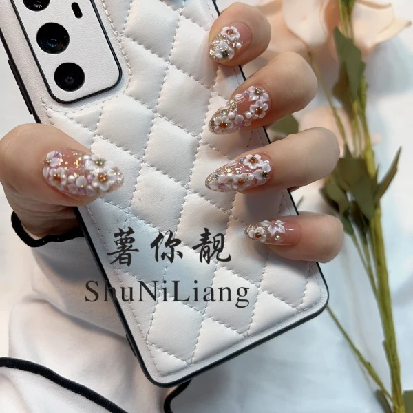 【Y090乐安澜】薯你靓 品牌 原创设计 纯手工雕花穿戴甲