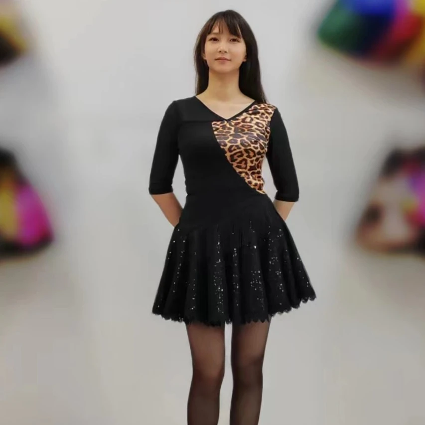 豹纹装WXF气质优雅舞蹈服【上衣】【裤子】