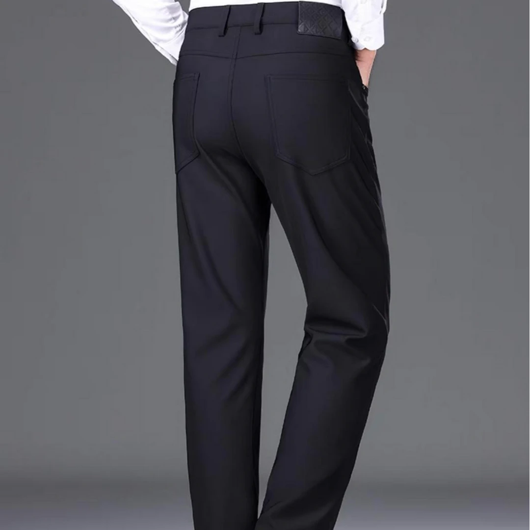 6009男士品牌高档中腰商务中高腰直通弹力休闲裤