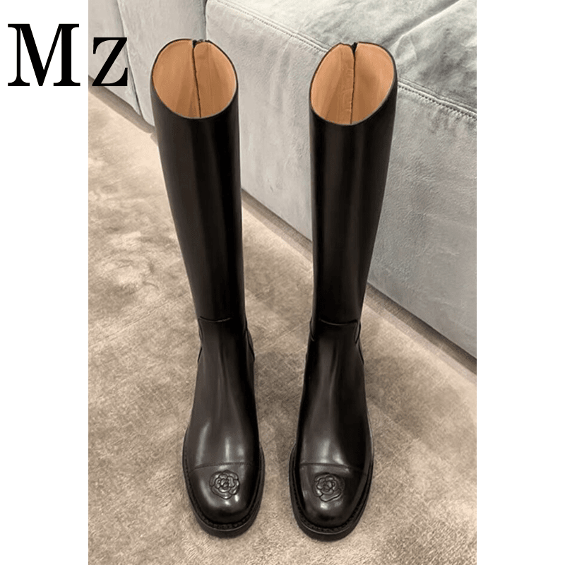 Mr.Zheng/淘小正/高版本/小香风山茶花/不过膝长靴高筒靴骑士靴