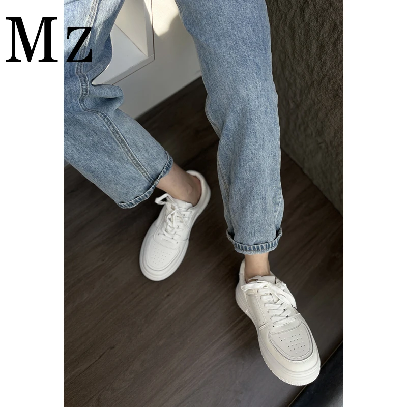 Mr.Zheng/淘小正/4cm/男鞋小白鞋厚底系带百搭2024春休闲舒适单鞋