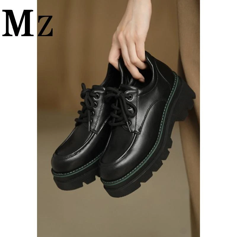 鞋匠小明/6cm/厚底系带松糕鞋2022年春季新款单鞋女鞋/XJD40-10