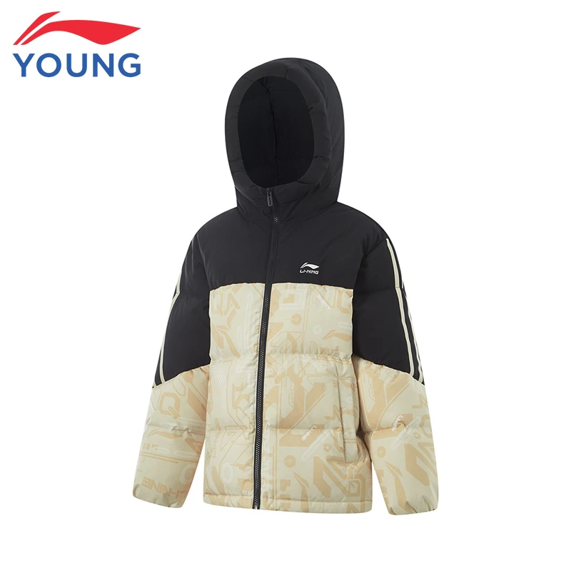 李宁童装儿童羽绒服男女童冬季新款加厚保暖运动连帽羽绒外套 089
