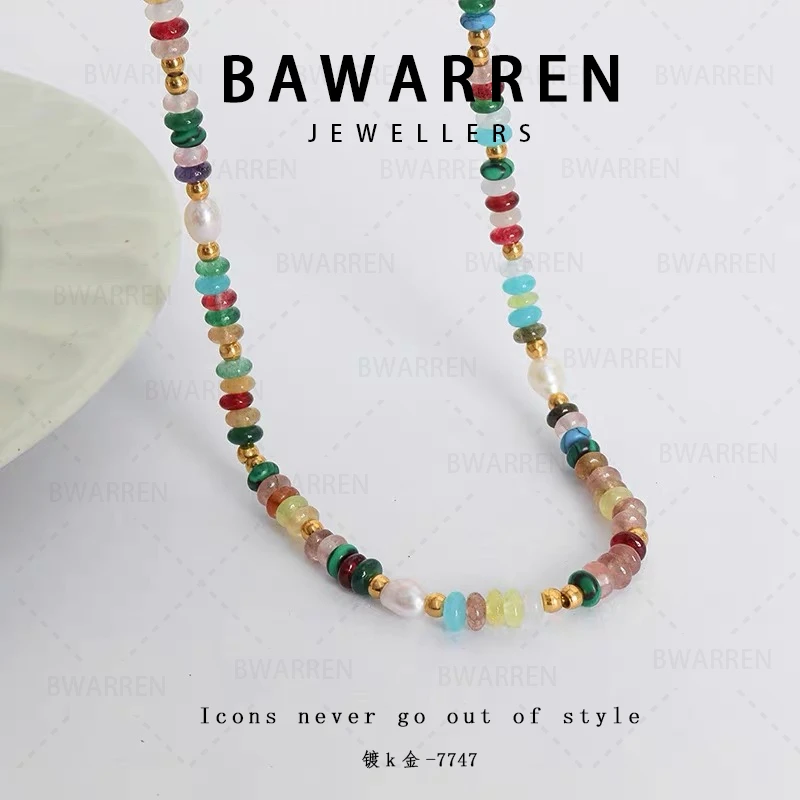 Bawarren 7747-精致项链小众欧美优雅法式长款